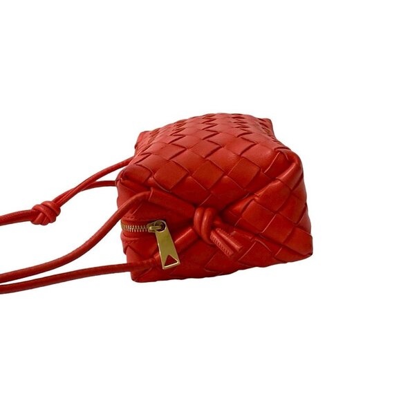 BOTTEGA VENETA Red Leather Intrecciato Shoulder Bag - Picture 5 of 9